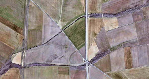 Crosroad Tribute Picasso Abstract Photography Spain Fields Air Air View — стокове фото