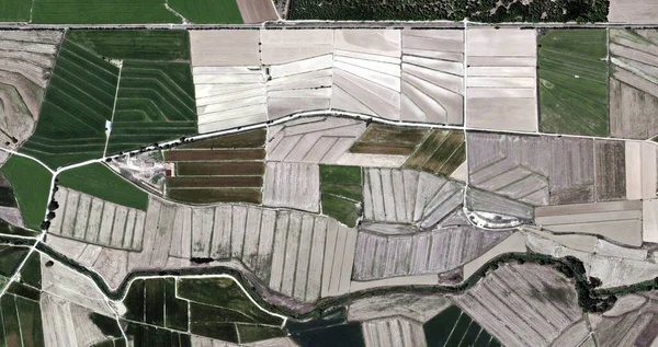 Fallow Fields Hold Picassovi Abstraktní Fotografie Španělských Polí Vzduchu Letecký — Stock fotografie
