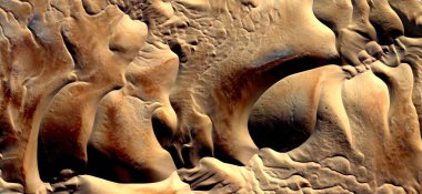 Rüzgâr çömlekleri, Afrika çöllerinin havadan çekilmiş soyut fotoğrafları, çöl manzaralarının havadan görünüşü, Tür: Soyut doğalcılık, mecazi, çağdaş fotoğrafa kadar 