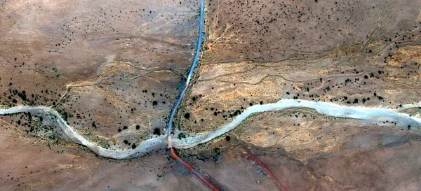 Граница Абстрактная Фотография Пустынь Африки Воздуха Воздушный Вид Пустынных Ландшафтов — стоковое фото