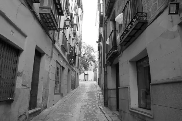 Zpráva Účincích Internace Pandemii Koronaviru Turistickém Městě Toledo Španělsko Můžete — Stock fotografie