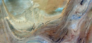 Fosil Pterosaur, gökyüzünden Afrika çöllerinin soyut fotoğrafları, çöl manzaralarının havadan görünüşü, Tür: Soyut Natüralizm, soyut, mecazi, çağdaş fotoğrafa 