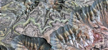 Doğal seviye eğriler, Afrika çöllerinin havadan soyut fotoğraflanması, çöl manzaralarının havadan görünüşü, Tür: Soyut doğalcılık, soyut, mecazi, çağdaş fotoğrafa 