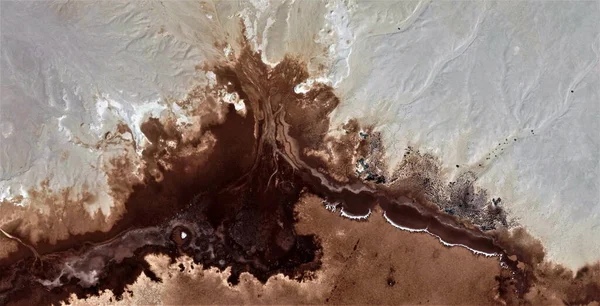 Metástase Ouro Negro Areia Poluída Deserto Homenagem Pollock Fotografia Abstrata — Fotografia de Stock