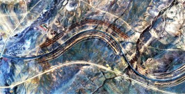 Rüzgar müziği, Afrika çöllerinin havadan soyut fotoğrafları, çöl manzaralarının havadan görünüşü, Tür: Soyut doğalcılık, mecazdan mecazi, çağdaş fotoğrafa 