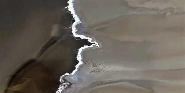 Метастаз Землі Чорне Золото Забруднений Пустельний Пісок Данина Поллоку Абстрактна — стокове фото