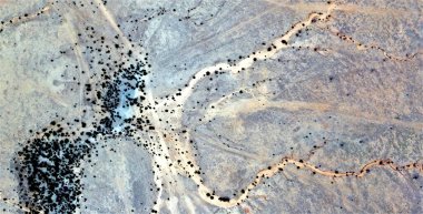 Karınca izleri, Afrika çöllerinin havadan soyut fotoğrafları, çöl manzaralarının havadan görünüşü, Tür: Soyut doğalcılık, mecazdan mecazi, çağdaş fotoğrafa 