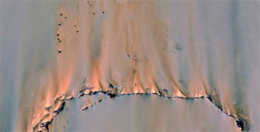 abyssal volcanoes, abstract photography of the deserts of Africa from the air, aerial view of desert landscapes, Genre: Abstract Naturalism, from the abstract to the figurative, contemporary photo  clipart