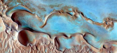 Rüzgâr çömlekleri, Afrika çöllerinin havadan çekilmiş soyut fotoğrafları, çöl manzaralarının havadan görünüşü, Tür: Soyut doğalcılık, mecazi, çağdaş fotoğrafa kadar 