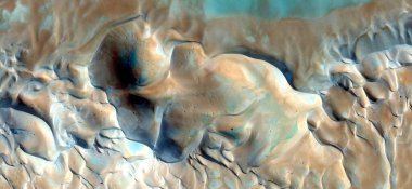 Rüzgâr çömlekleri, Afrika çöllerinin havadan çekilmiş soyut fotoğrafları, çöl manzaralarının havadan görünüşü, Tür: Soyut doğalcılık, mecazi, çağdaş fotoğrafa kadar 