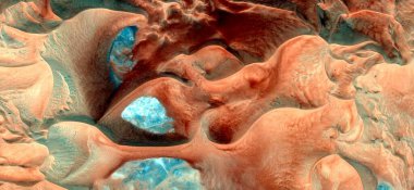 Rüzgâr çömlekleri, Afrika çöllerinin havadan çekilmiş soyut fotoğrafları, çöl manzaralarının havadan görünüşü, Tür: Soyut doğalcılık, mecazi, çağdaş fotoğrafa kadar 