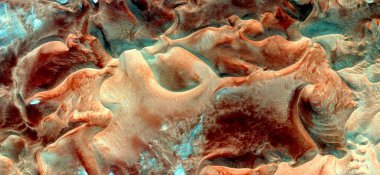 Rüzgâr çömlekleri, Afrika çöllerinin havadan çekilmiş soyut fotoğrafları, çöl manzaralarının havadan görünüşü, Tür: Soyut doğalcılık, mecazi, çağdaş fotoğrafa kadar 