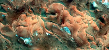 Rüzgâr çömlekleri, Afrika çöllerinin havadan çekilmiş soyut fotoğrafları, çöl manzaralarının havadan görünüşü, Tür: Soyut doğalcılık, mecazi, çağdaş fotoğrafa kadar 