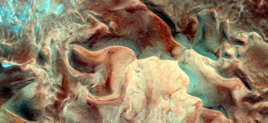 Rüzgâr çömlekleri, Afrika çöllerinin havadan çekilmiş soyut fotoğrafları, çöl manzaralarının havadan görünüşü, Tür: Soyut doğalcılık, mecazi, çağdaş fotoğrafa kadar 