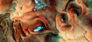 Rüzgâr çömlekleri, Afrika çöllerinin havadan çekilmiş soyut fotoğrafları, çöl manzaralarının havadan görünüşü, Tür: Soyut doğalcılık, mecazi, çağdaş fotoğrafa kadar 