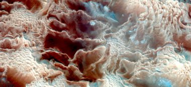 Göksel olay, Afrika çöllerinin havadan soyut fotoğraflanması, çöl manzaralarının havadan görünüşü, Tür: Soyut doğalcılık, mecazi, çağdaş fotoğrafa 