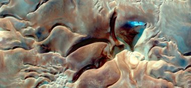 Rüzgâr çömlekleri, Afrika çöllerinin havadan çekilmiş soyut fotoğrafları, çöl manzaralarının havadan görünüşü, Tür: Soyut doğalcılık, mecazi, çağdaş fotoğrafa kadar 