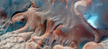 Rüzgâr çömlekleri, Afrika çöllerinin havadan çekilmiş soyut fotoğrafları, çöl manzaralarının havadan görünüşü, Tür: Soyut doğalcılık, mecazi, çağdaş fotoğrafa kadar 