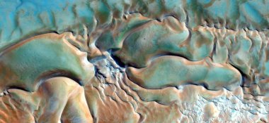 Rüzgâr çömlekleri, Afrika çöllerinin havadan çekilmiş soyut fotoğrafları, çöl manzaralarının havadan görünüşü, Tür: Soyut doğalcılık, mecazi, çağdaş fotoğrafa kadar 