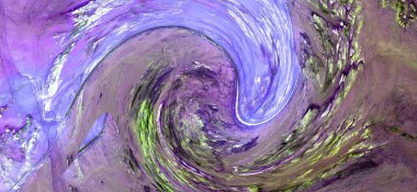 Dalga efektli soyut fotoğrafçılık, sanat dijital, soyut, yin yang sembolü,