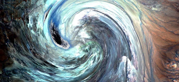 Dalga efektli soyut fotoğrafçılık, sanat dijital, soyut, yin yang sembolü,