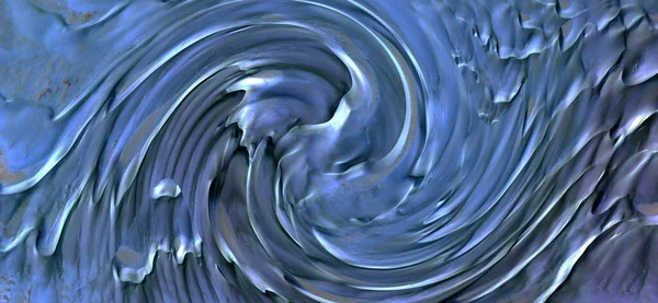 波の効果を持つ抽象写真 アートデジタル 抽象的 陰陽記号 — ストック写真