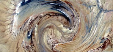 Dalga efektli soyut fotoğrafçılık, sanat dijital, soyut, yin yang sembolü,