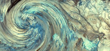 Dalga efektli soyut fotoğrafçılık, sanat dijital, soyut, yin yang sembolü,