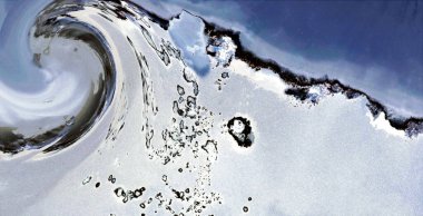 Dalga efektli soyut fotoğrafçılık, sanat dijital, soyut, yin yang sembolü,