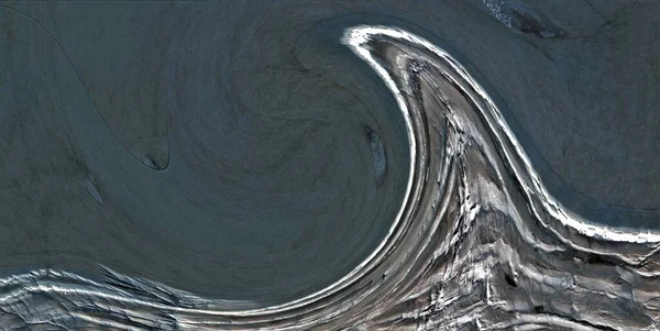具有波浪效果的抽象摄影 艺术数字化 阴阳符号 — 图库照片