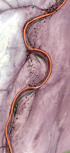 Шелковый Путь Вертикальная Абстрактная Фотография Пустынь Африки Воздуха Воздушный Вид — стоковое фото