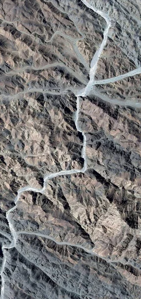 Largo Sinuoso Camino Fotografía Vertical Abstracta Los Desiertos África Desde —  Fotos de Stock