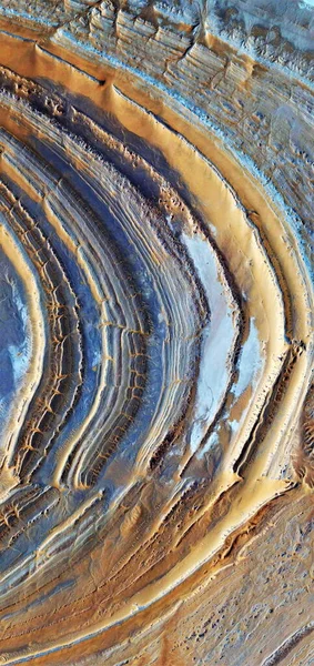 Szaturnusz Gyűrűk Függőleges Elvont Fotográfia Sivatagok Afrika Levegőből Légi Kilátás — Stock Fotó