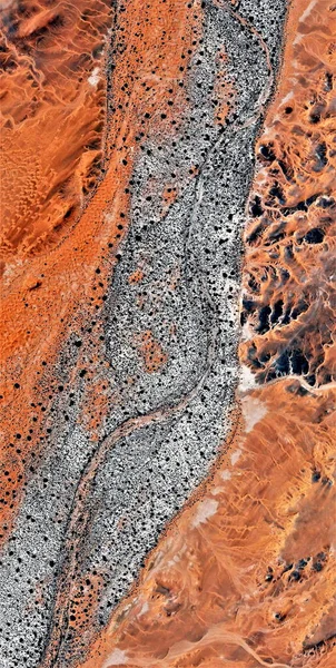 Folyó Élet Függőleges Elvont Fotózás Sivatagok Afrika Levegőből Légi Kilátás — Stock Fotó