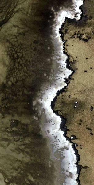Metastasi Terrestri Oro Nero Sabbia Inquinata Del Deserto Omaggio Pollock — Foto Stock