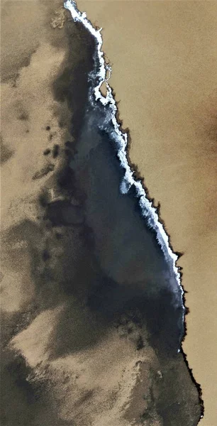 Dünya Metastazı Siyah Altın Kirli Çöl Kumu Pollock Övgü Afrika — Stok fotoğraf