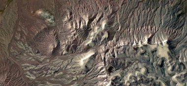 Kilauea manzarası, Afrika çöllerinin havadan soyut fotoğrafları. Çöl manzaralarının hava görüntüsü, Tür: Soyut doğalcılık, soyut, mecazi, çağdaş fotoğraf sanatı, stok fotoğrafı