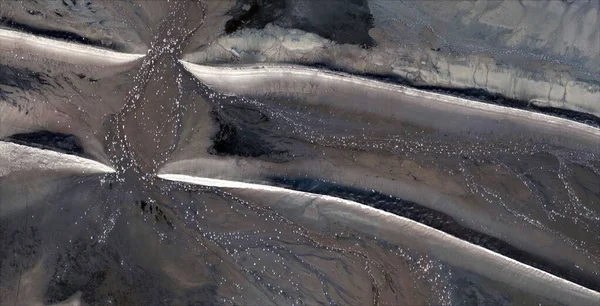 Zanieczyszczona Antarktyda Zdjęcie Abstrakcyjna Fotografia Pustyń Afryki Powietrza Widok Lotu — Zdjęcie stockowe