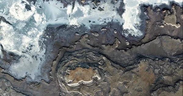 Contaminated Antarctica Abstract Photography Deserts Africa Air Aerial View Desert — Stock Photo, Image