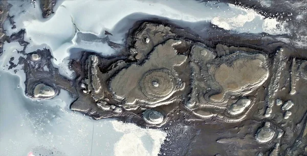 Antártica Contaminada Fotografía Abstracta Los Desiertos África Desde Aire Vista — Foto de Stock