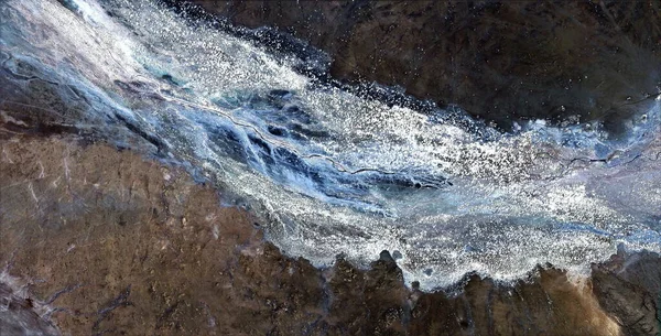 Gwiezdne Rzeki Abstrakcyjna Fotografia Pustyń Afryki Powietrza Widok Lotu Ptaka — Zdjęcie stockowe