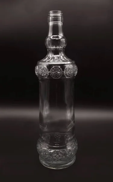 Bouteille Verre Pour Huile Eau Liqueurs Liquides Récipient Verre Transparent — Photo