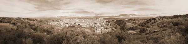 Fotografía Artística Panorámica Color Sepia Ciudad Toledo España Puede Ver — Foto de Stock