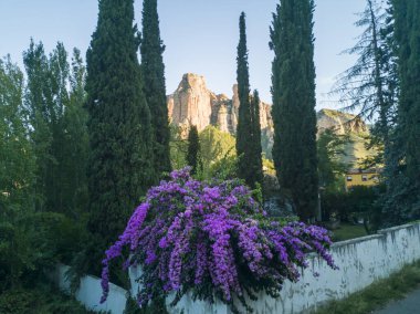 Ünlü La Rioja kasabası Viguera 'nın fotoğrafı. Dev uçurumları, akbabaların yuva yaptığı vertigo geçitleri ve muhteşem manzaraları var.,