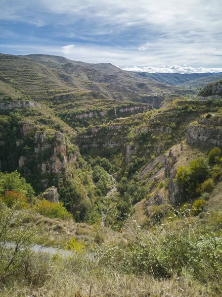 Canon Del Rio Leza Вражаючий Процес Утворення Ріки Горах Ріоха — стокове фото