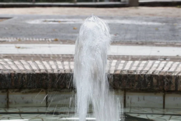 Textura Lisa Agua Una Fuente Con Una Velocidad Obturación Lenta — Foto de Stock