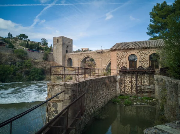 Antiguo Molino Del Río Tajo Pasar Por Toledo España Junto — Foto de Stock