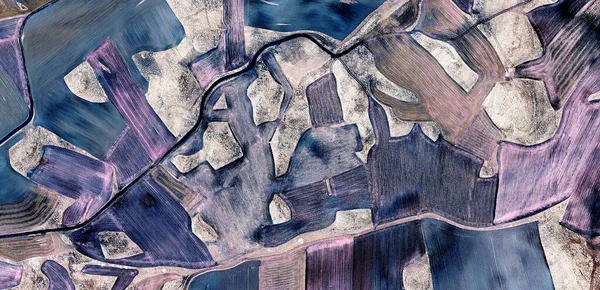 Textur Hommage Picasso Abstrakte Fotografie Der Spanischen Felder Aus Der — Stockfoto