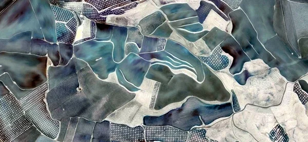Spanya Topraklarının Havadan Görünüşü Havadan Görünüşü Çalışma Kamplarının Tasviri Soyut — Stok fotoğraf