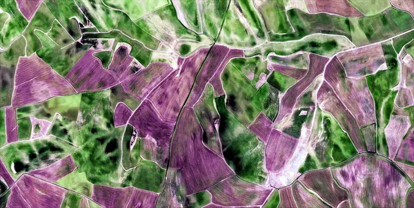 Textura Fotografía Abstracta Los Campos España Desde Aire Vista Aérea —  Fotos de Stock